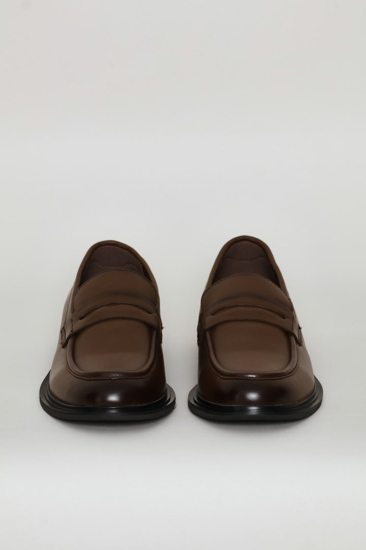 Leather Formal Penny Moccasin - Chocolate
