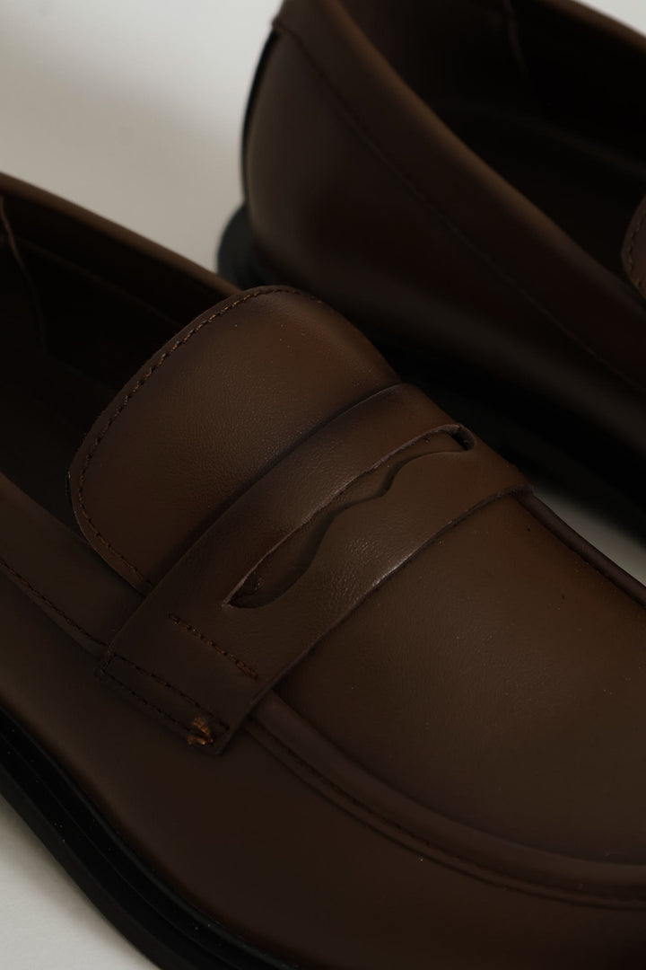 Leather Formal Penny Moccasin - Chocolate
