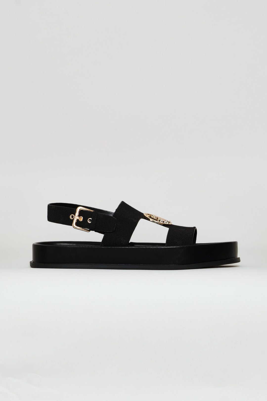 Moulded Unit Trim Twill Sandal - Black