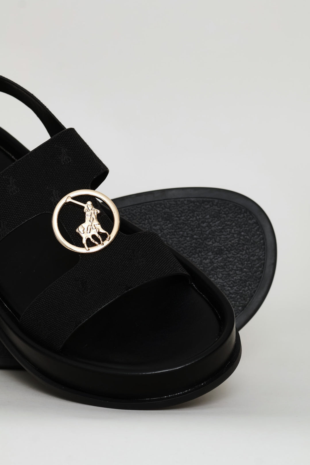Moulded Unit Trim Twill Sandal - Black