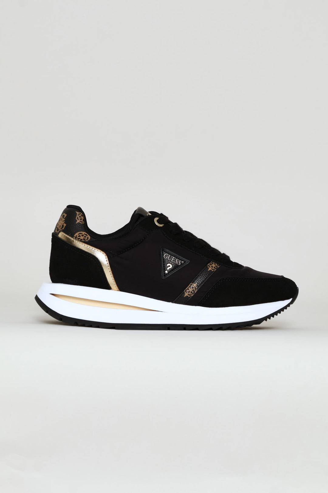 Gold Trim Detail Sneaker - Black