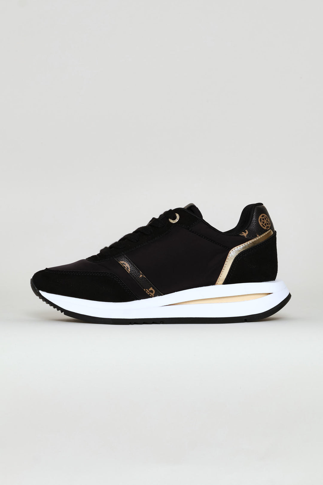 Gold Trim Detail Sneaker - Black