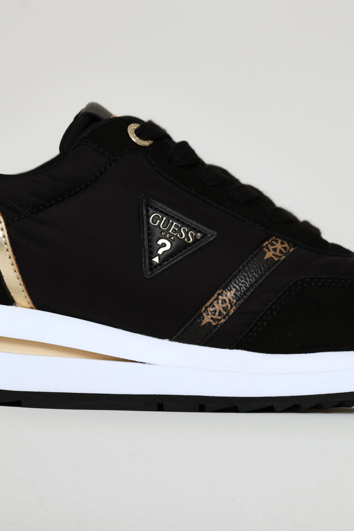 Gold Trim Detail Sneaker - Black