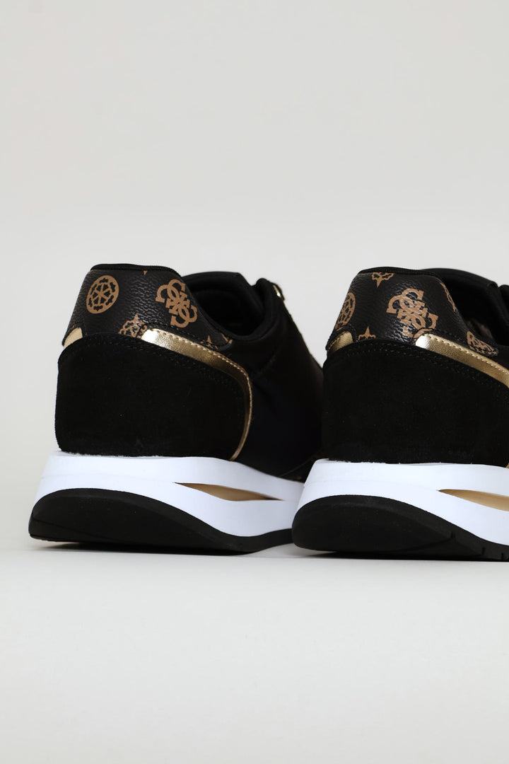 Gold Trim Detail Sneaker - Black