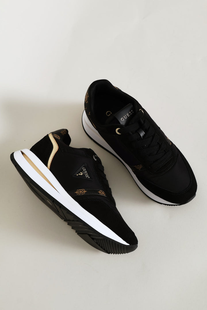 Gold Trim Detail Sneaker - Black