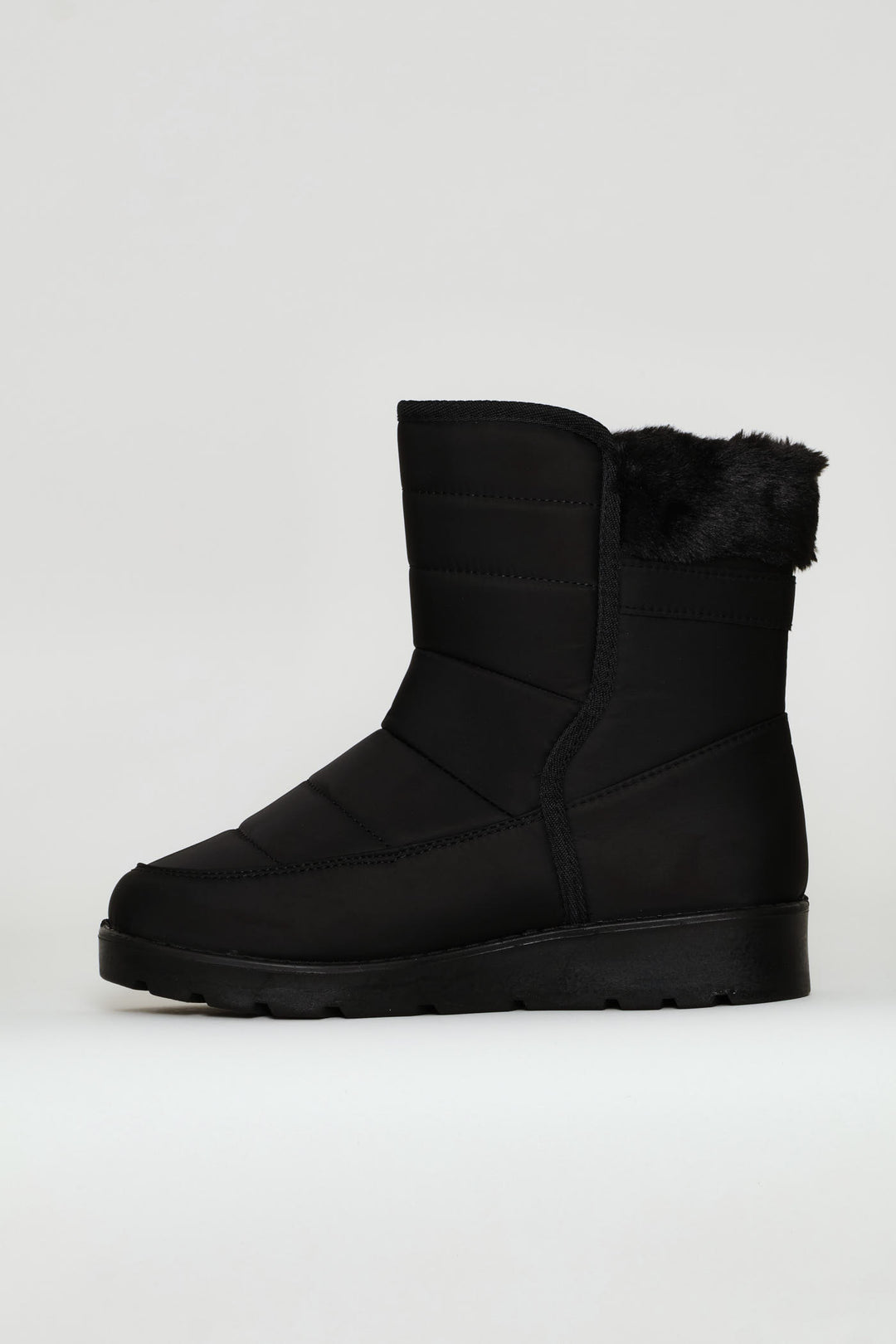 Faux Fur Snow Boot - Black