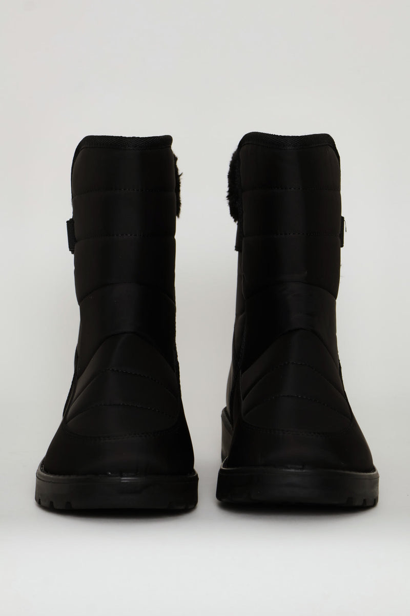 Faux Fur Snow Boot - Black
