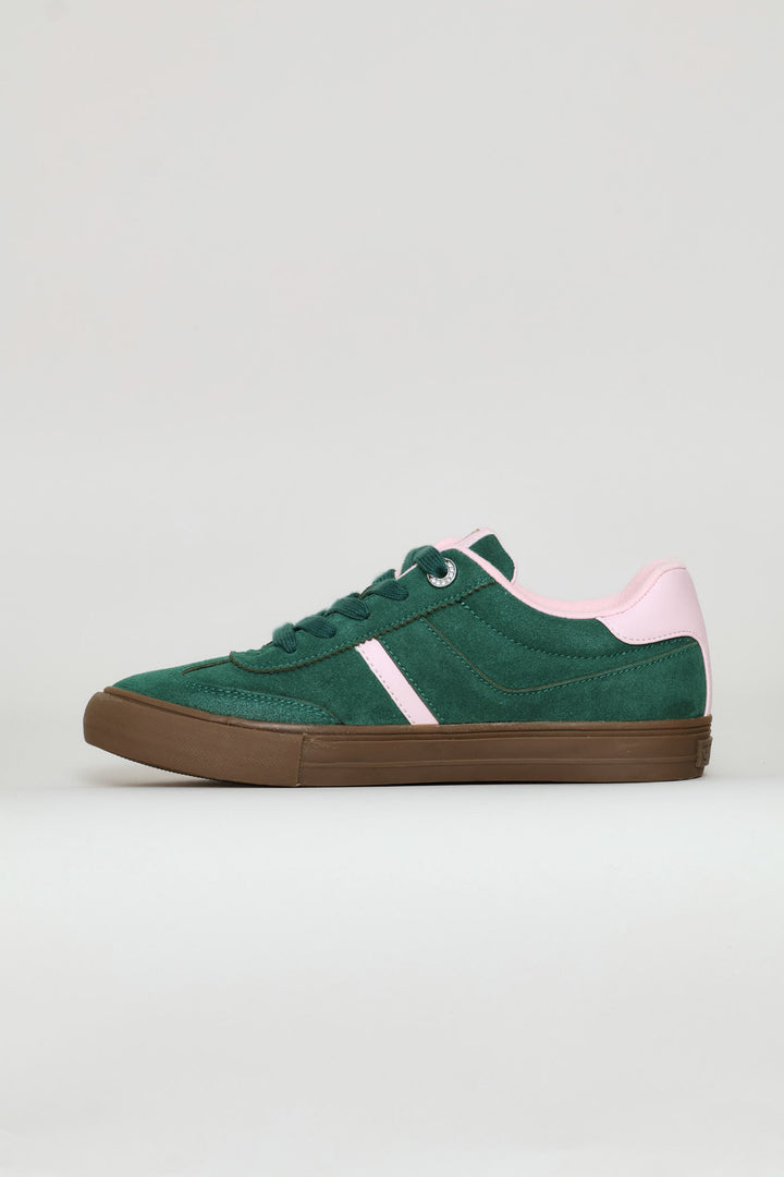 Mock Suede Gumsole Sneaker - Green