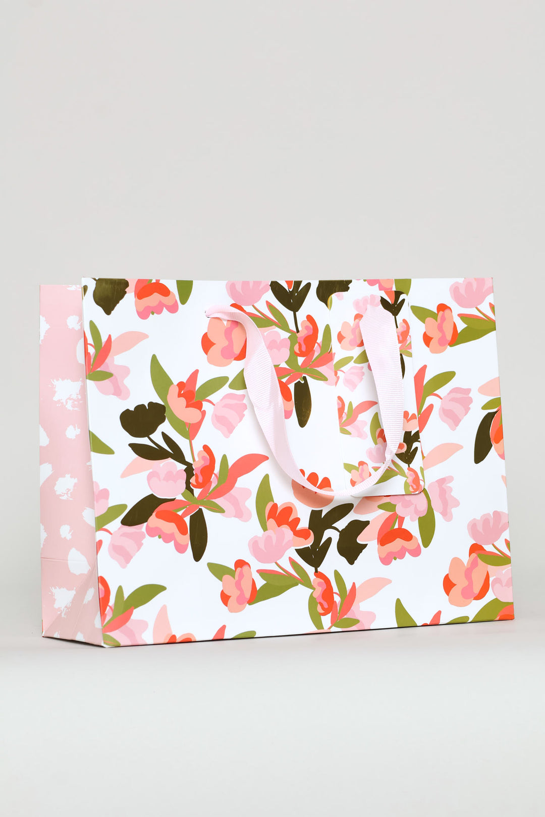 Gold Foil Small Gift Bag - Coral Pink