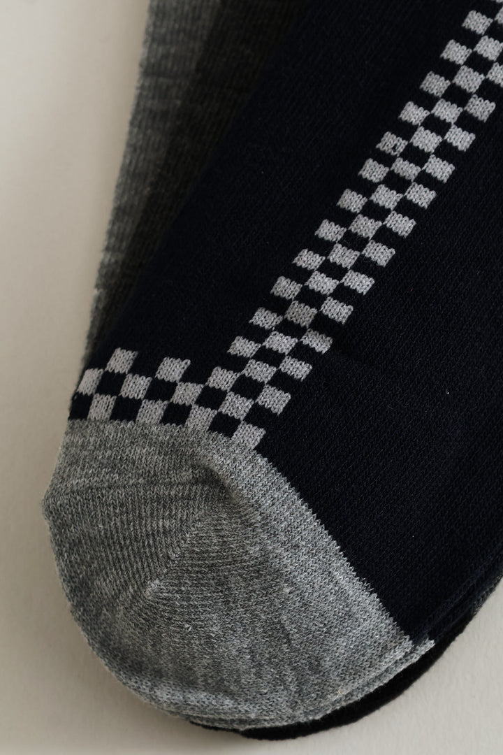 3 Pack Low Cut Socks - Charcoal/Light Grey