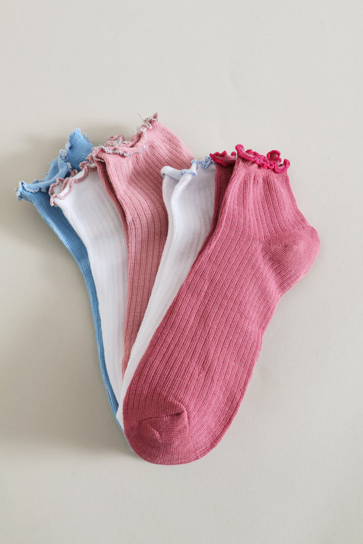 5 Pack Lurex Low Cut Socks - Multi