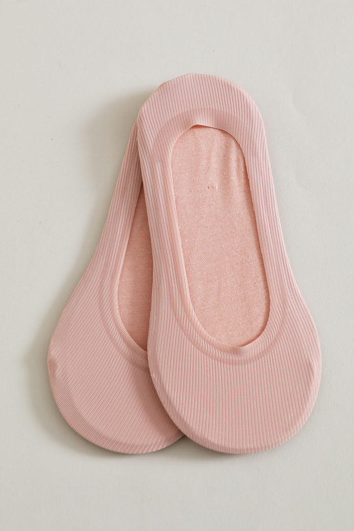 2 Pack Ribbed Silicone Socks - Pink