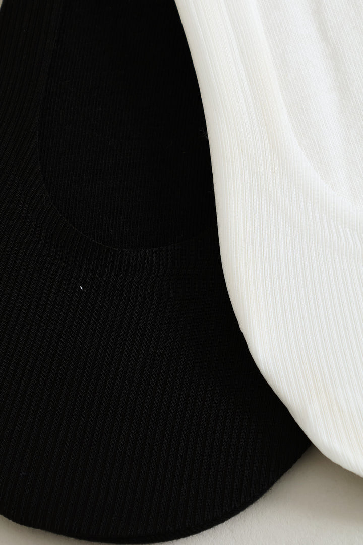 2 Pack Ribbed Silicone Socks - Black/White