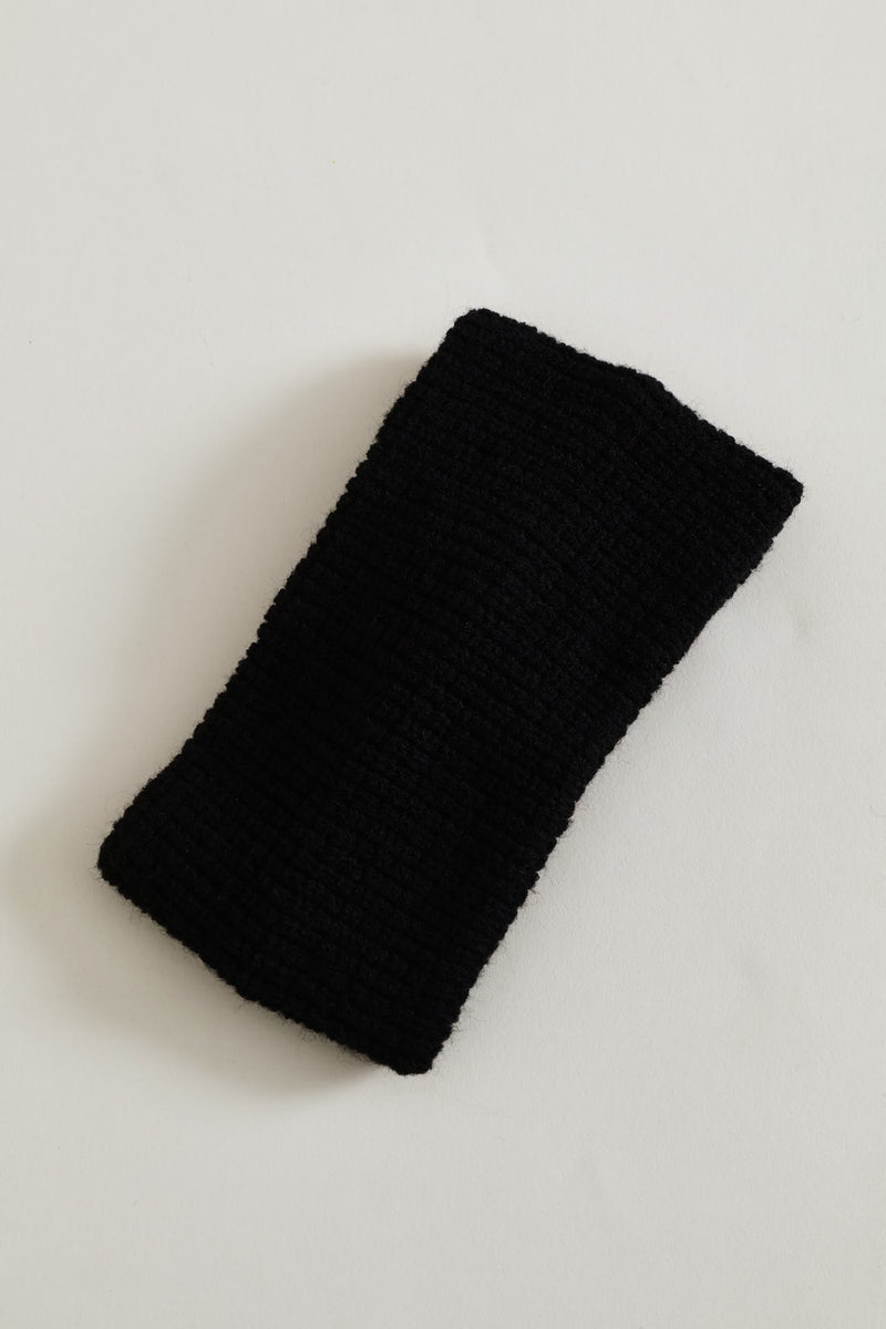 Embellished Twisted Headband - Black