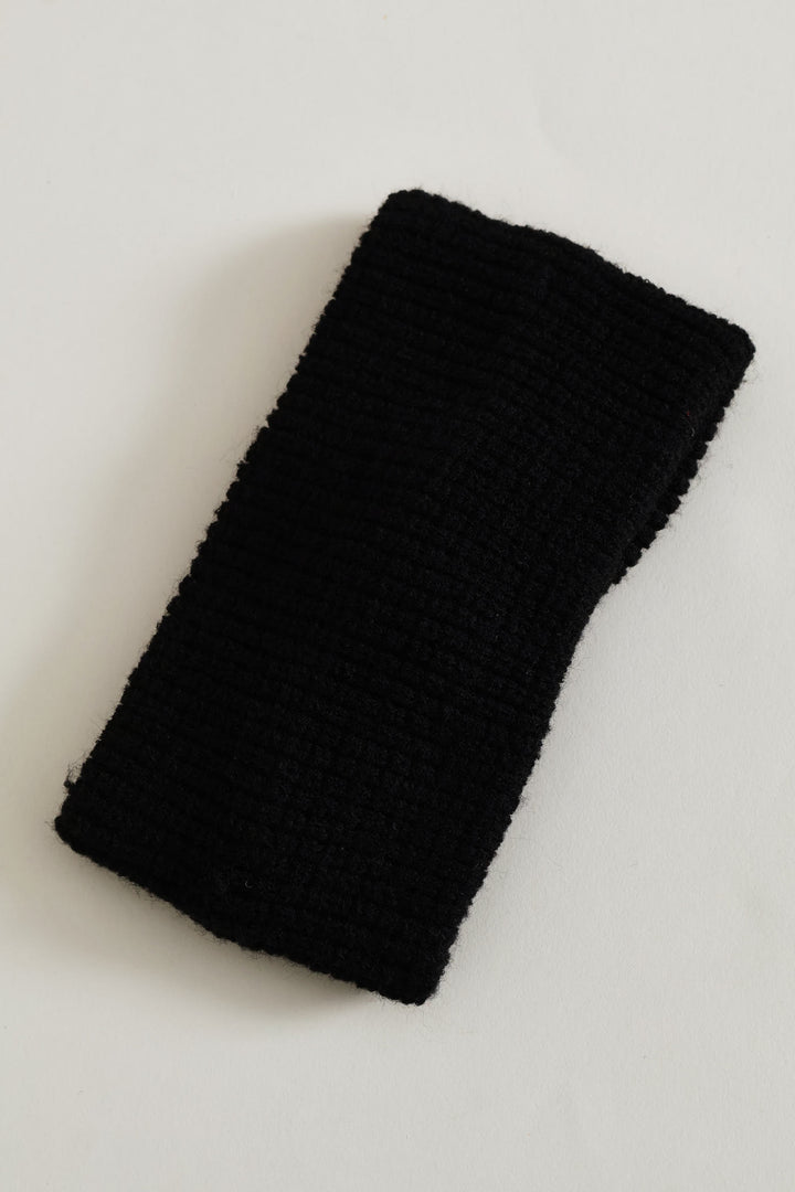 Knitted Twist Headband - Black