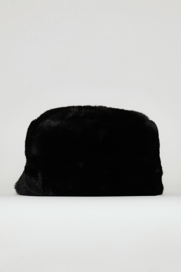 Faux Fur Cossack Hat - Black