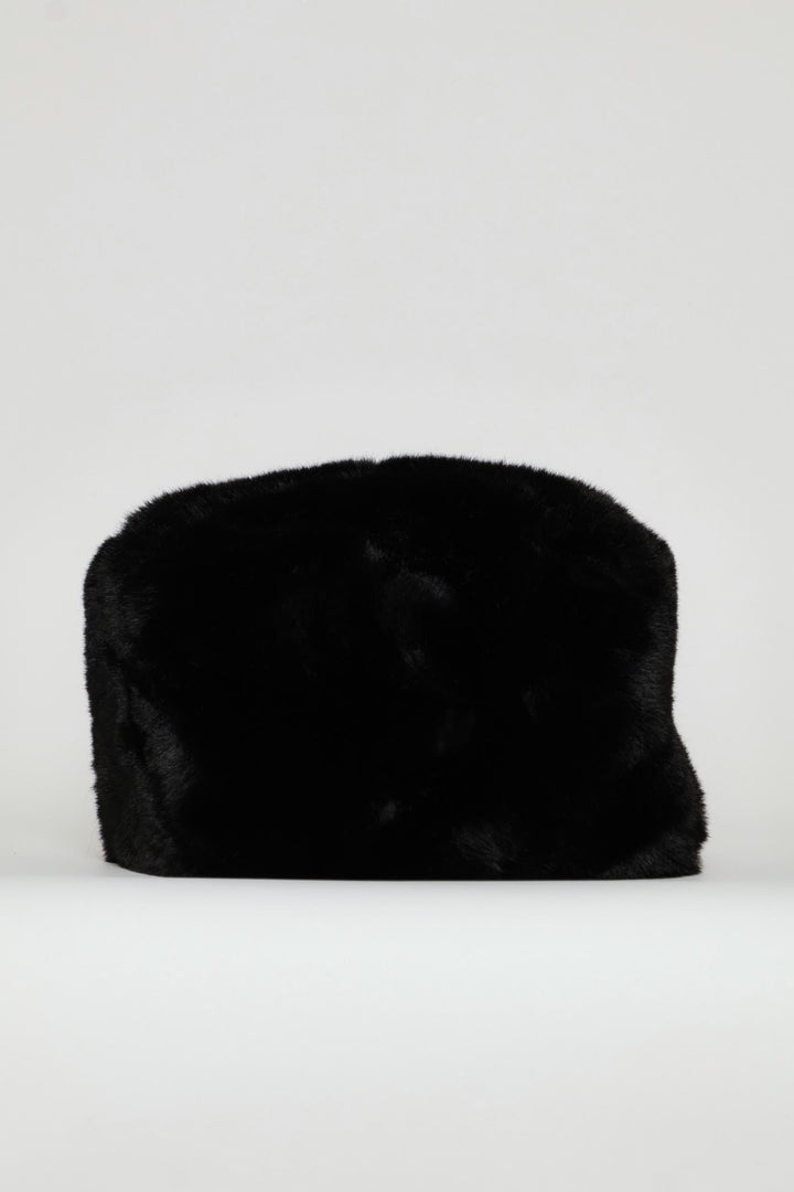 Faux Fur Cossack Hat - Black