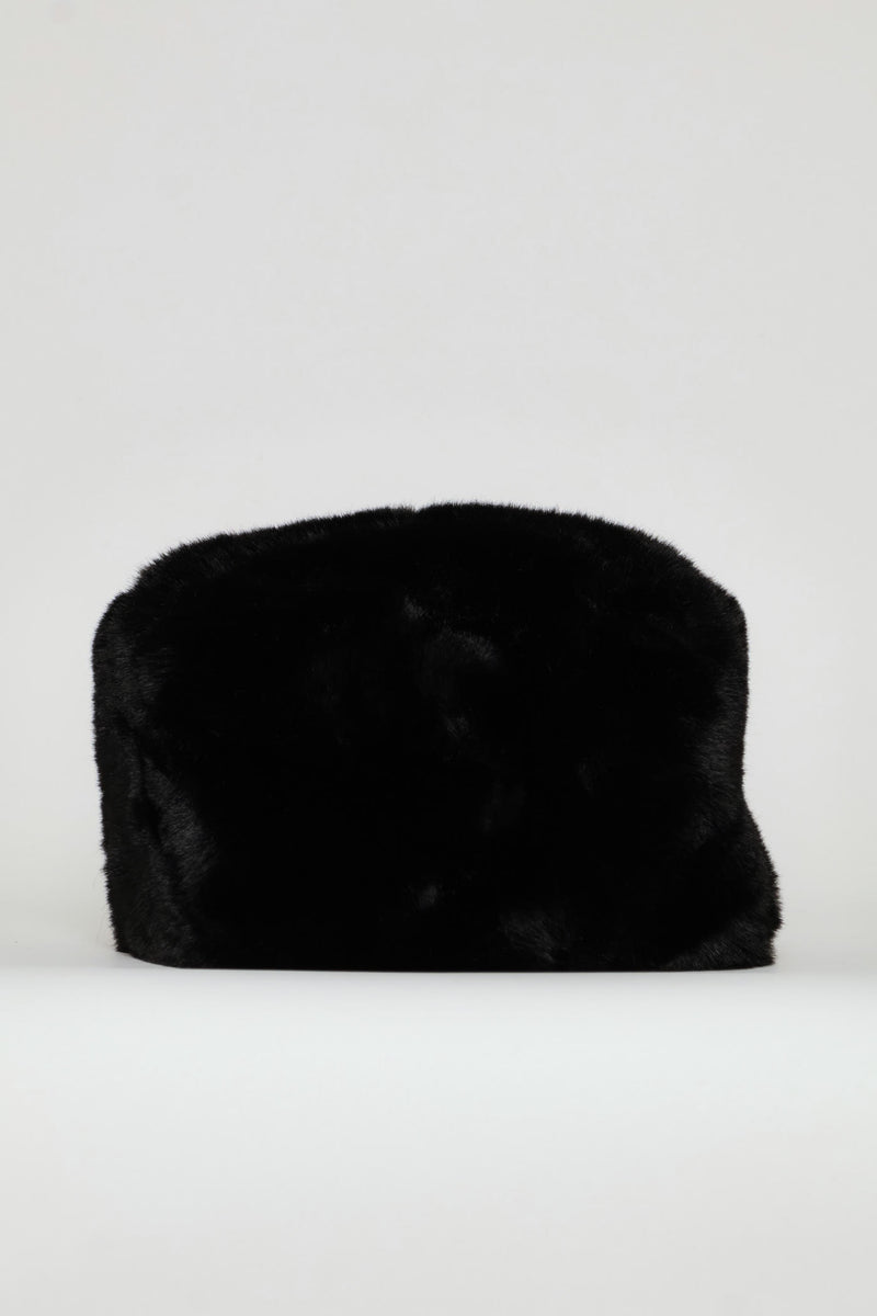 Faux Fur Cossack Hat - Black