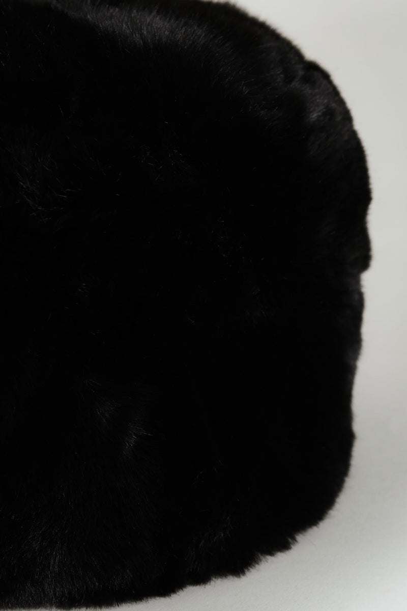 Faux Fur Cossack Hat - Black