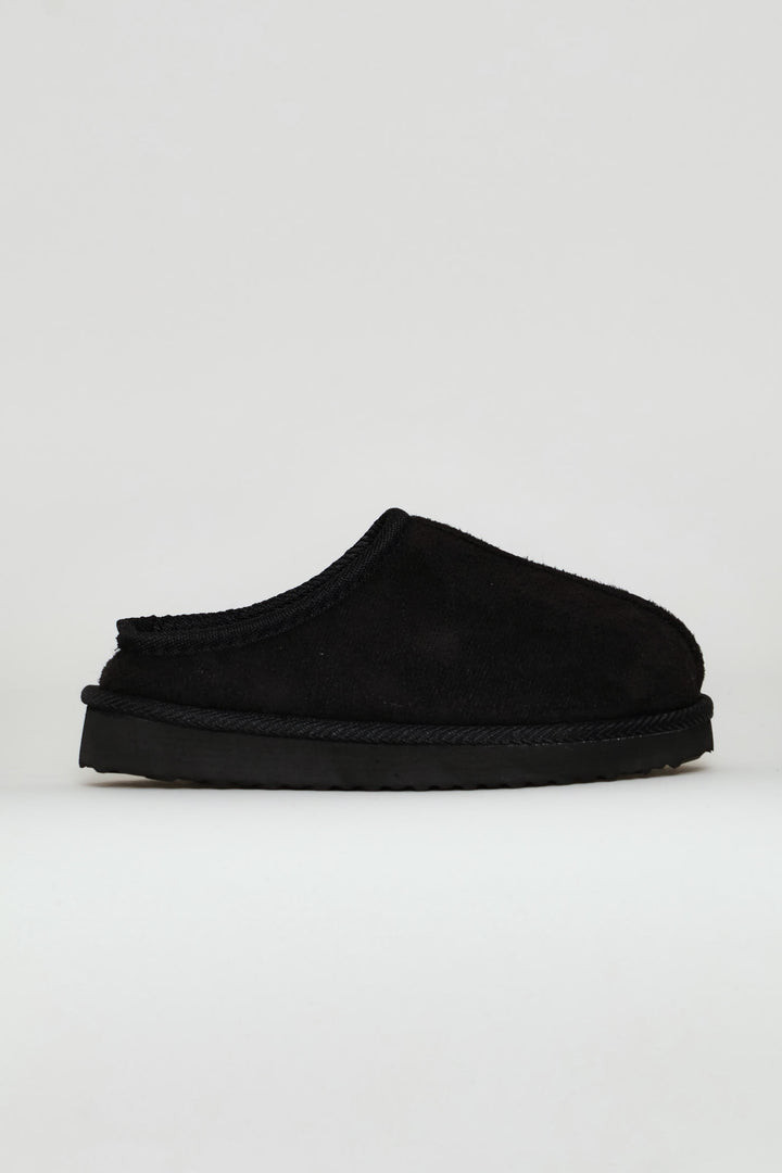 Boys Closed Toe Pushin Slipper - Black