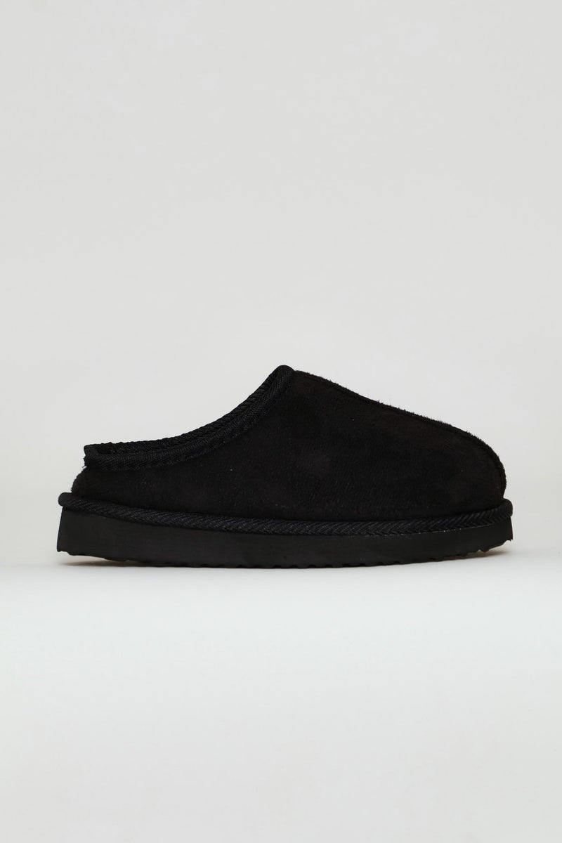 Boys Closed Toe Pushin Slipper - Black
