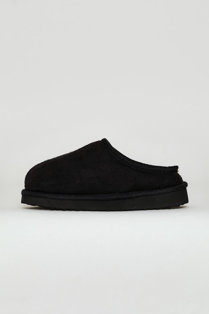 Boys Closed Toe Pushin Slipper - Black