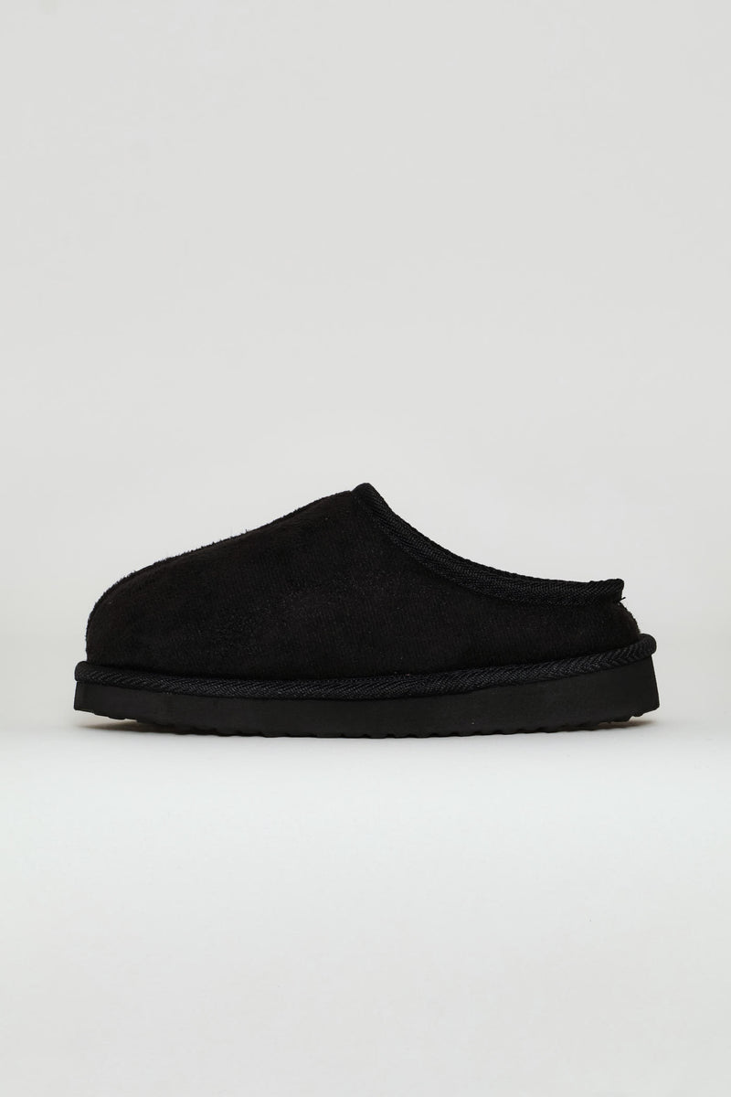 Boys Closed Toe Pushin Slipper - Black