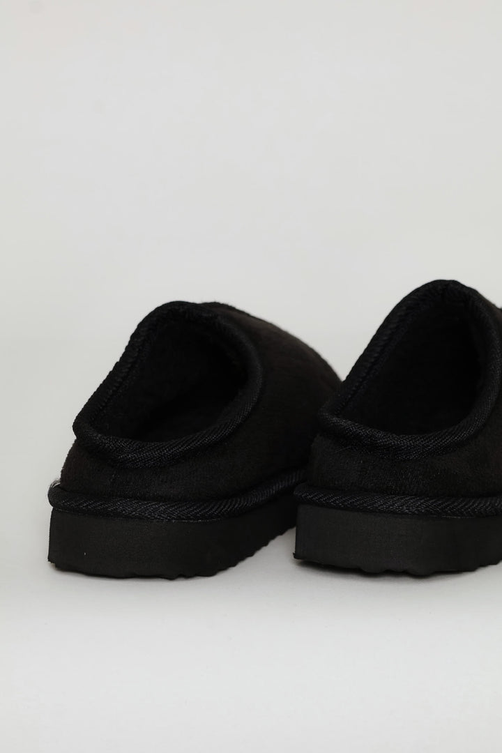 Boys Closed Toe Pushin Slipper - Black