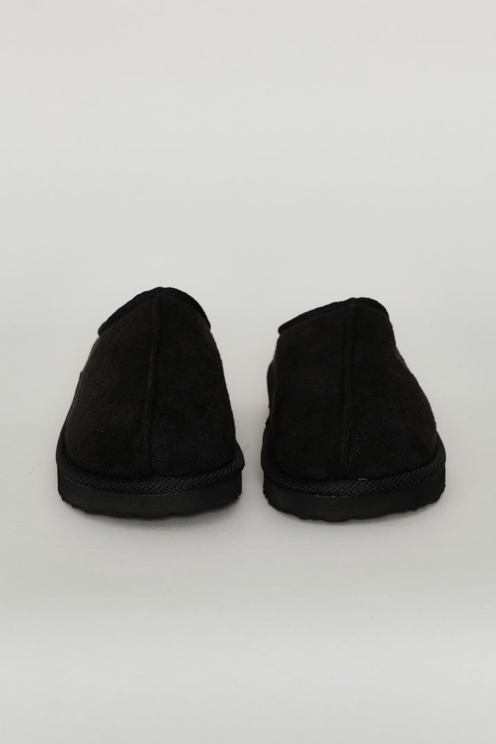 Boys Closed Toe Pushin Slipper - Black