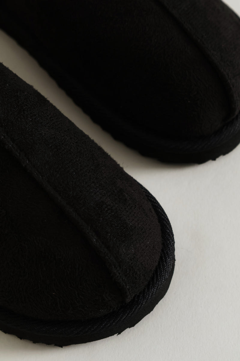 Boys Closed Toe Pushin Slipper - Black