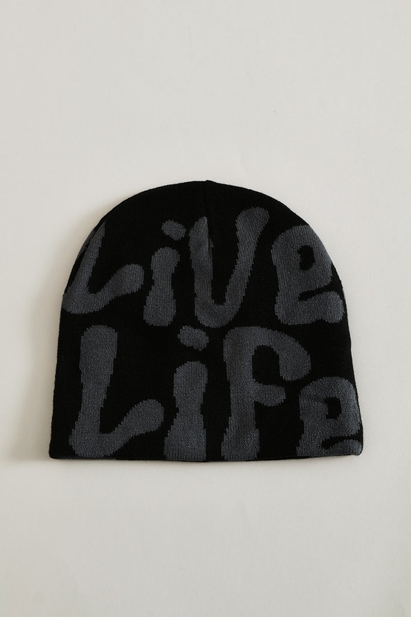 Jacquard Beanie - Black
