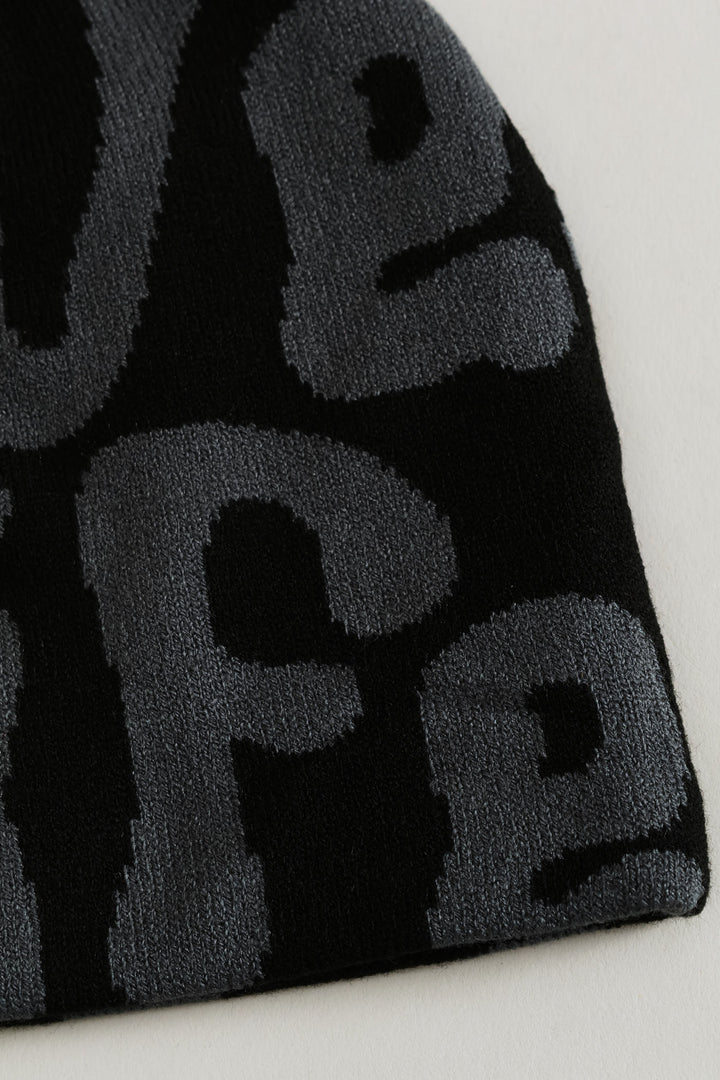 Jacquard Beanie - Black