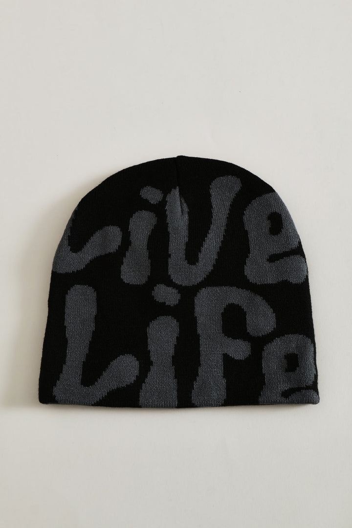 Jacquard Beanie - Black