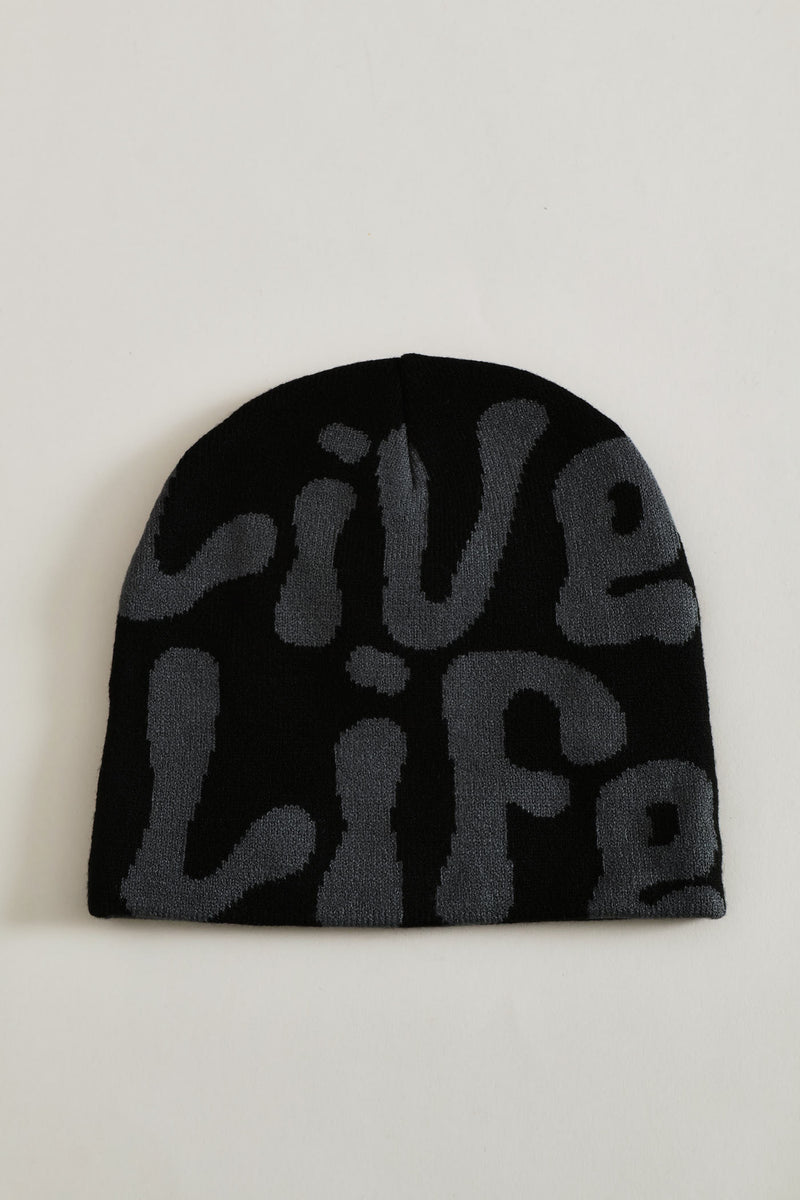 Jacquard Beanie - Black