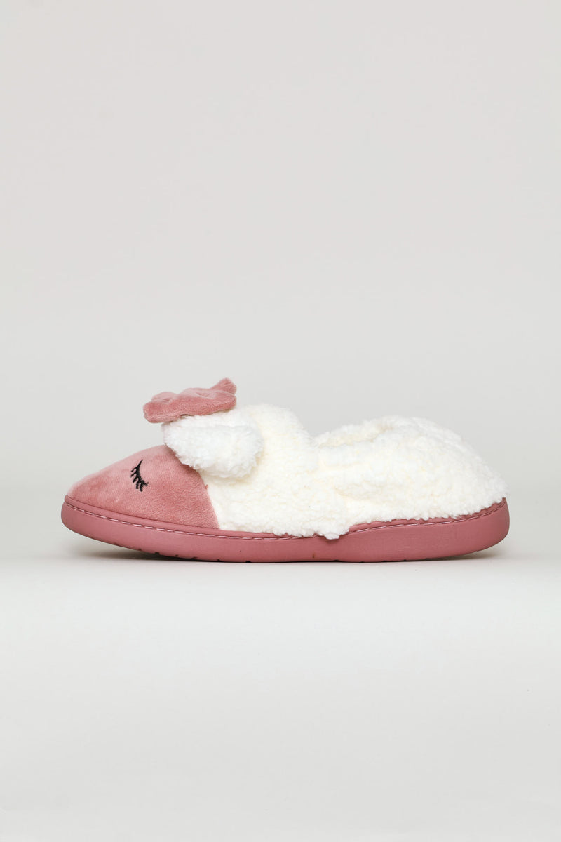 Novelty Sheep Full Closed Slipper - Beige/Pink