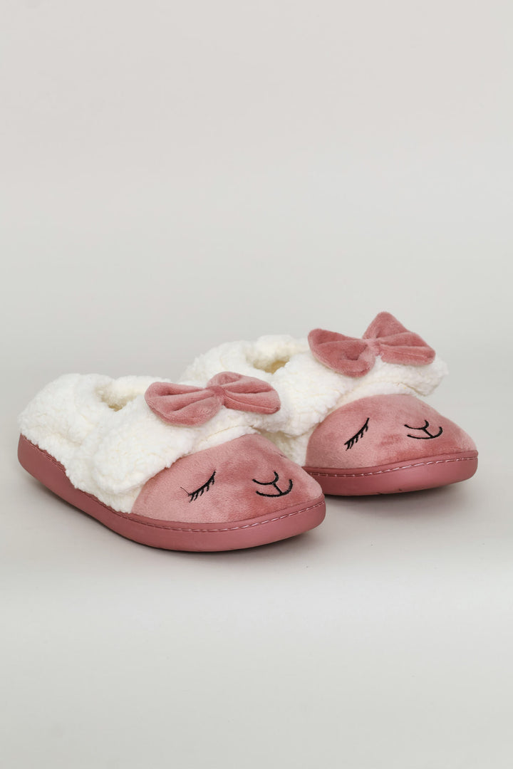 Novelty Sheep Full Closed Slipper - Beige/Pink