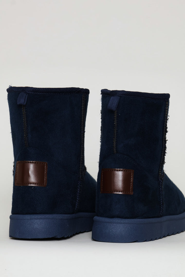 Boys Slipper Boot - Navy