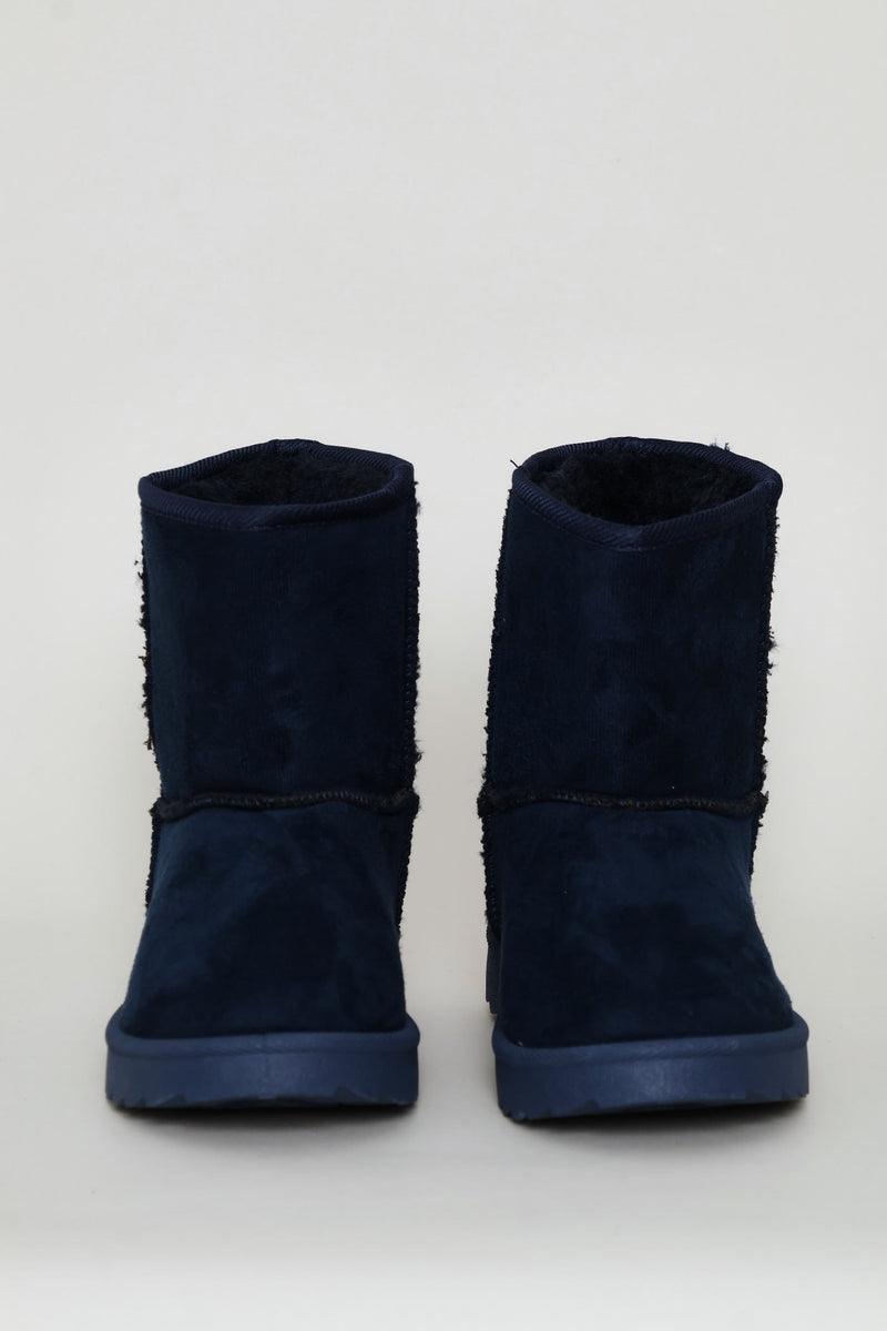 Boys Slipper Boot - Navy