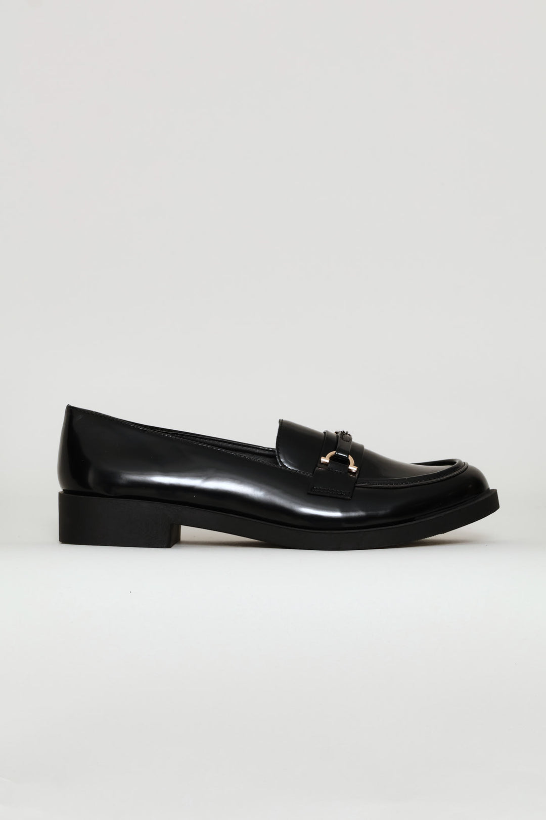 Gold Trim Detail Smart Loafer - Black