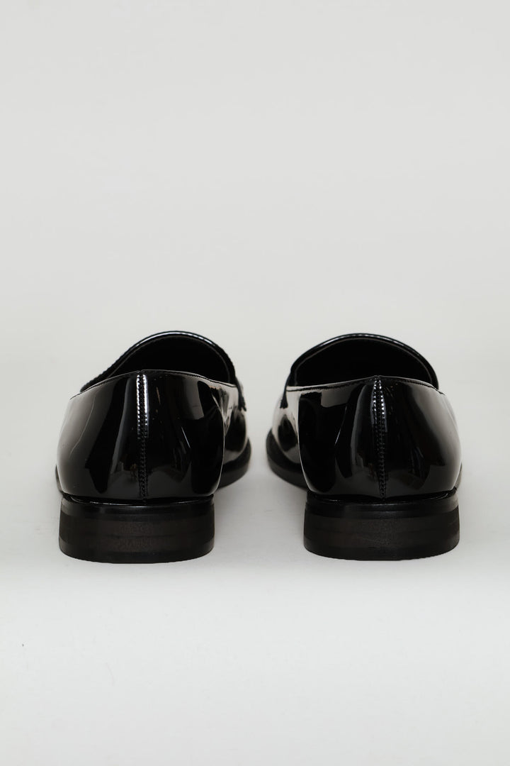 Trim And Tassle Detail Loafer - Black