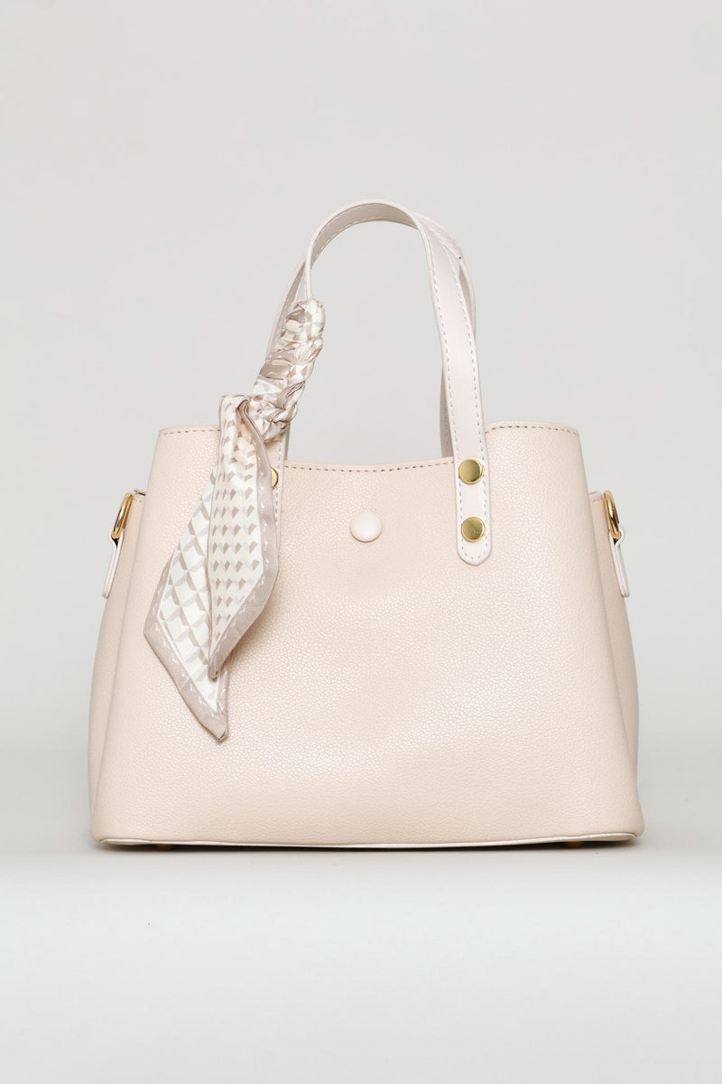 Ribbon Handle Crossbody Bag - Cream