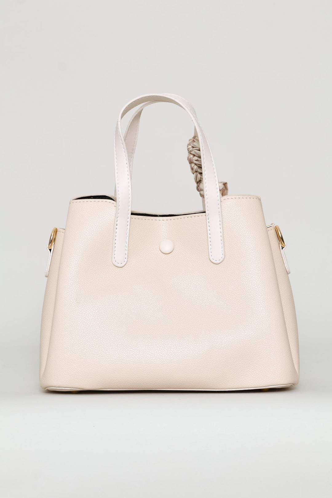 Ribbon Handle Crossbody Bag - Cream