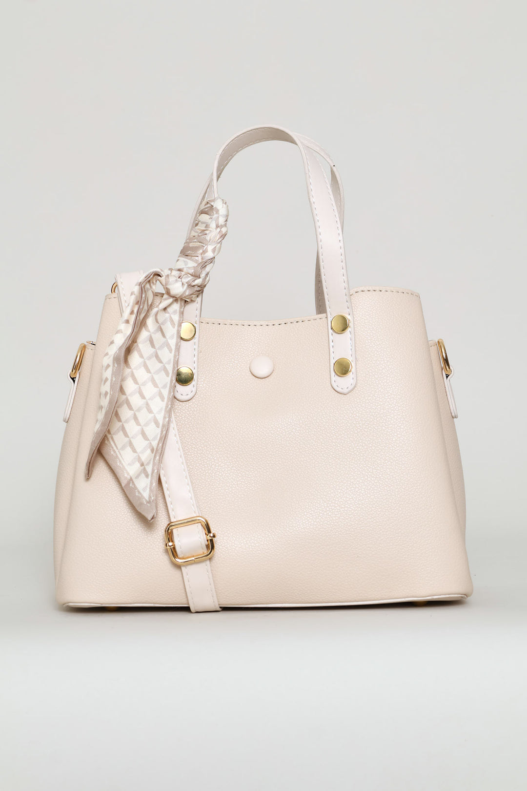 Ribbon Handle Crossbody Bag - Cream