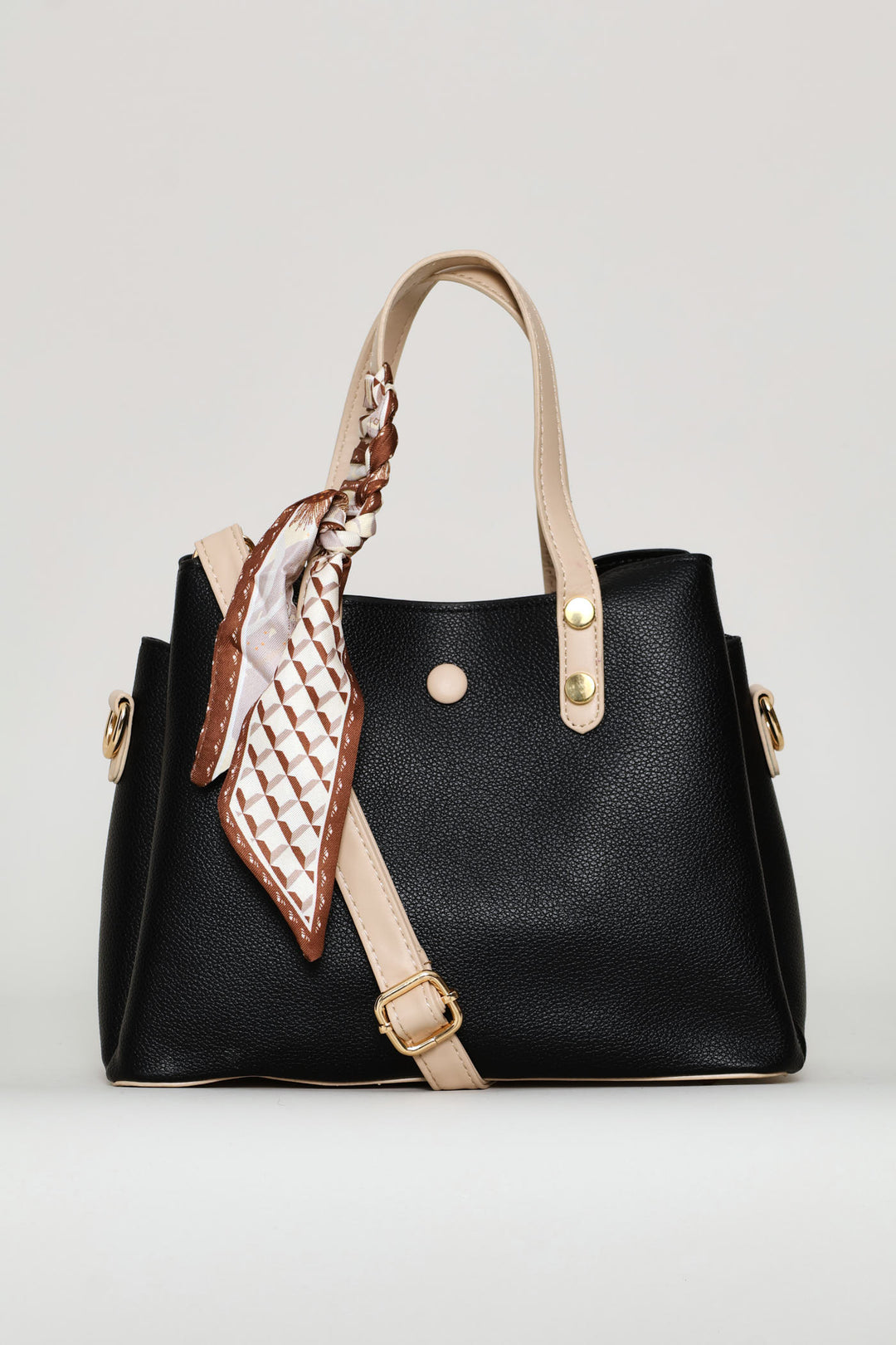 Ribbon Handle Crossbody Bag - Black