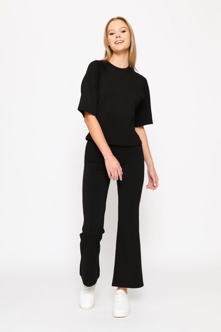 Soft Touch Flare Leg Pants - Black