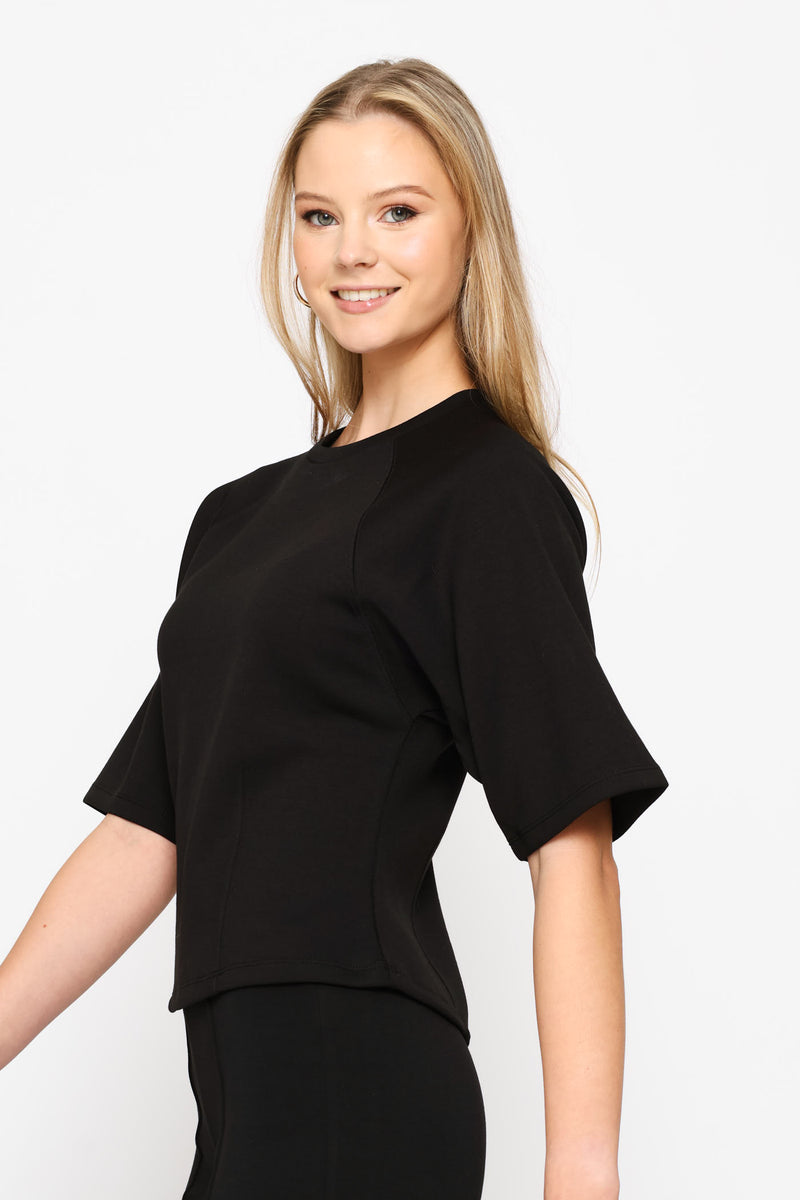 Soft Touch Raglan Dart Tee - Black