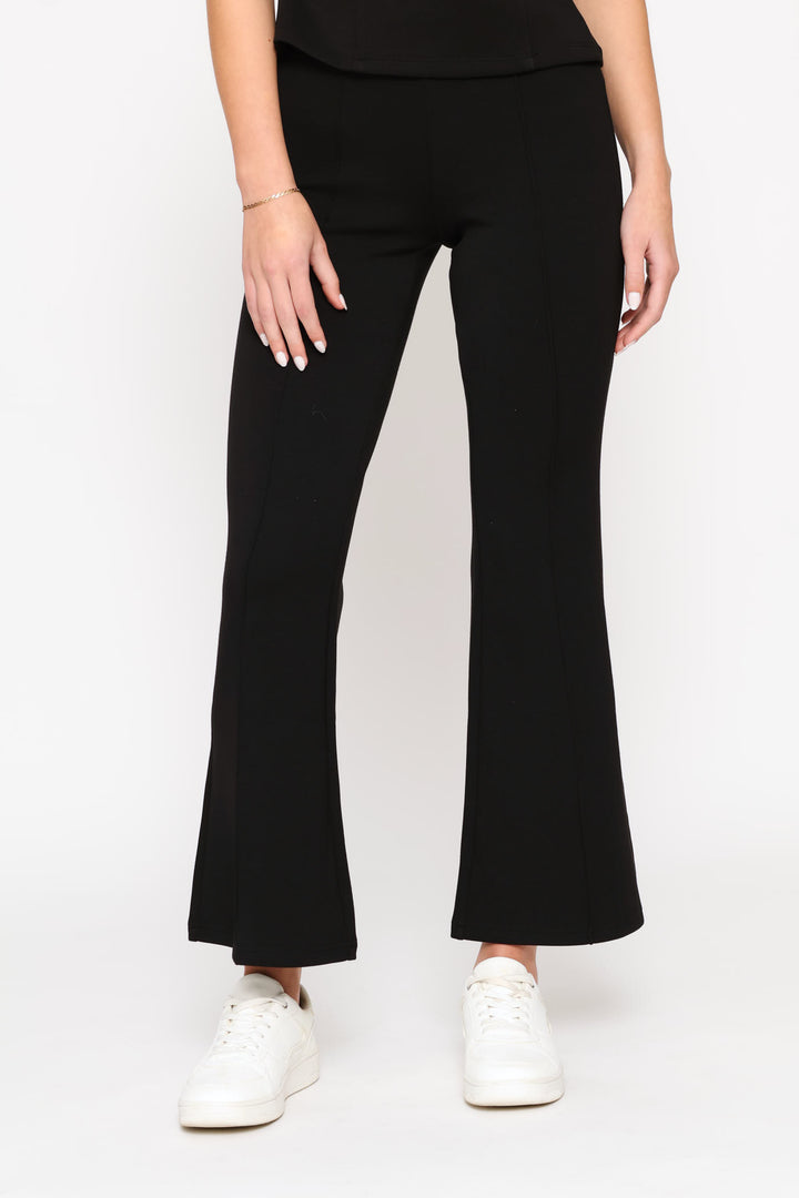 Soft Touch Flare Leg Pants - Black