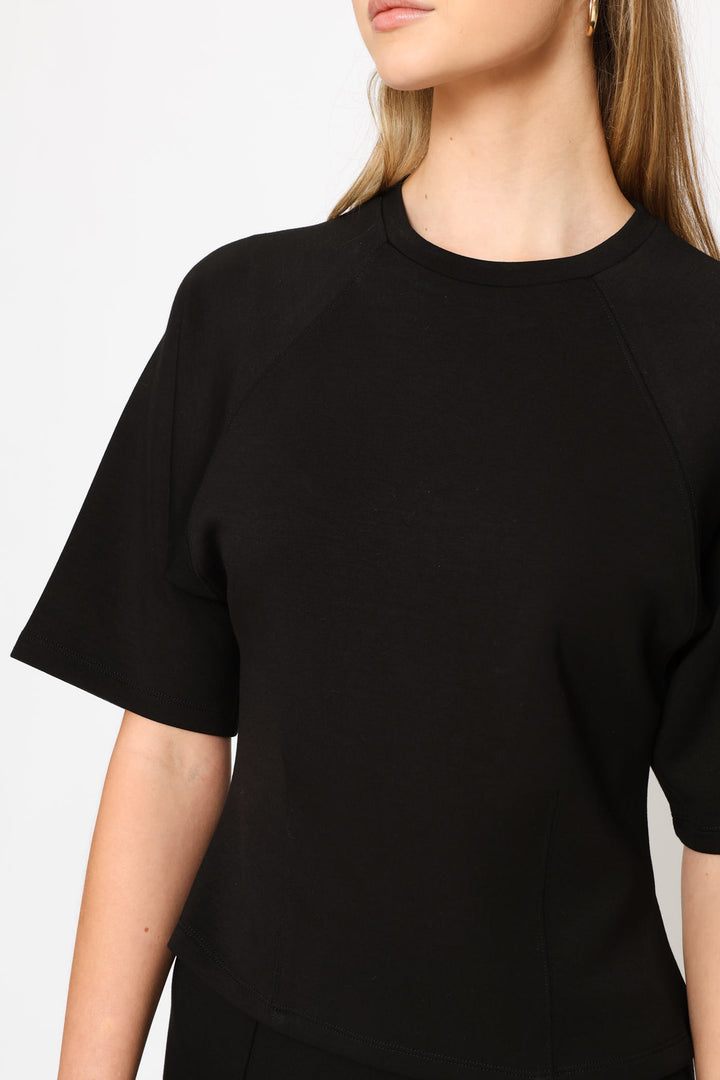 Soft Touch Raglan Dart Tee - Black
