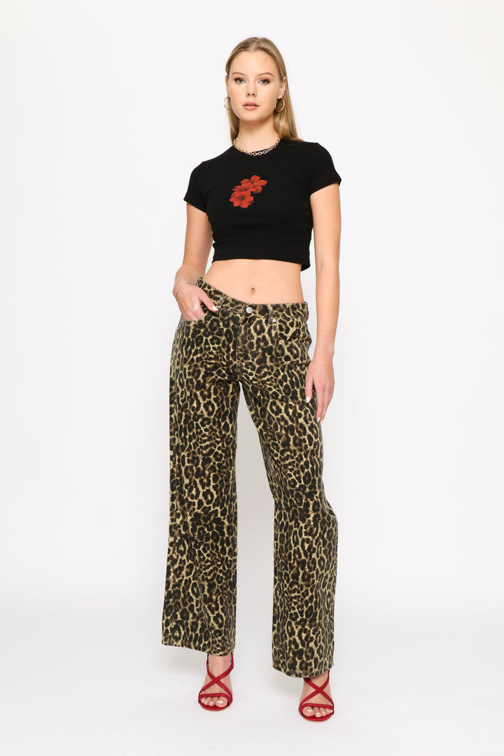 Graphic Crop T-Shirt - Black
