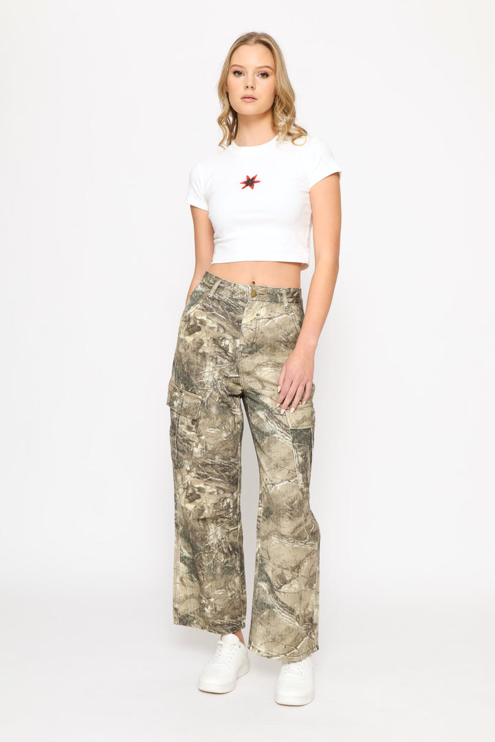 Graphic Crop T-Shirt - White